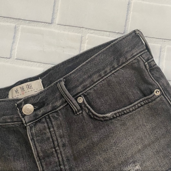 Free People We The Free Gray Faded Denim Cutoff Jean Shorts - Picture 2 of 8